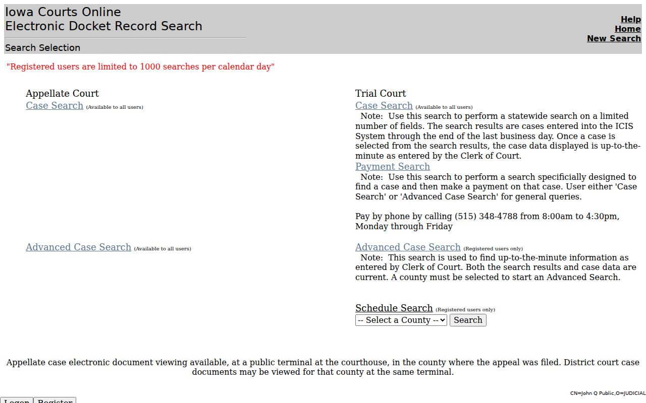 Emmet County warrant records search interface